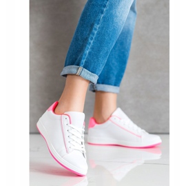 SHELOVET Sneakers Basse Con Ecopelle bianco rosa 2