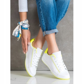 SHELOVET Sneakers Basse Con Ecopelle bianco giallo 1