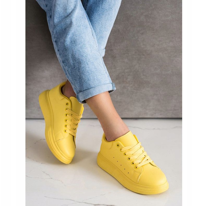 SHELOVET Sneakers gialle sulla piattaforma giallo 1