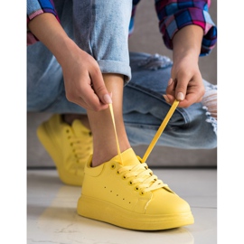 SHELOVET Sneakers gialle sulla piattaforma giallo 2