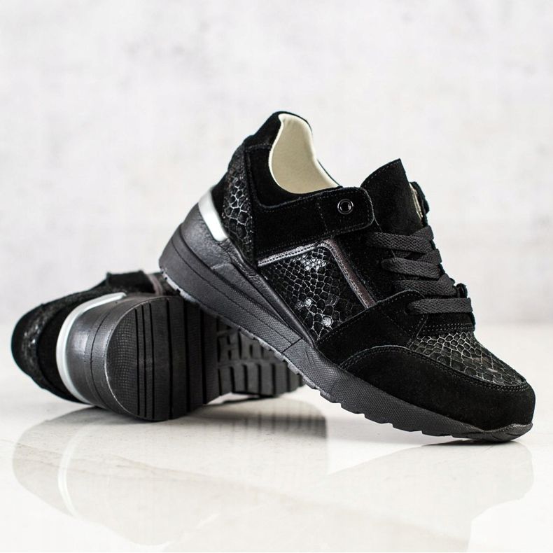 Evento Sneakers in pelle stampa serpente nero 1
