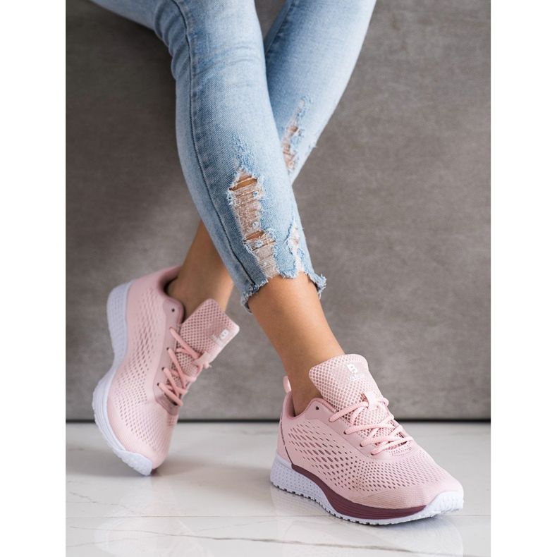 SHELOVET Scarpe sportive traforate leggere rosa 1