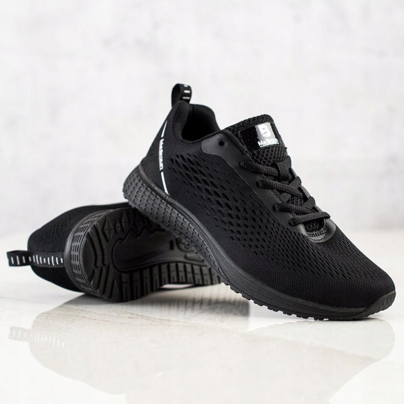 SHELOVET Scarpe sportive traforate leggere nero 2