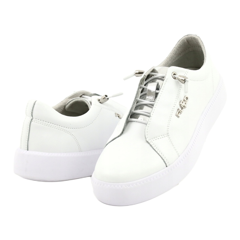 Filippo Sneakers in pelle alla moda DP2041/21 WH bianco argento 2