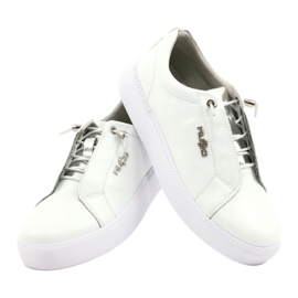 Filippo Sneakers in pelle alla moda DP2041/21 WH bianca d'argento 3