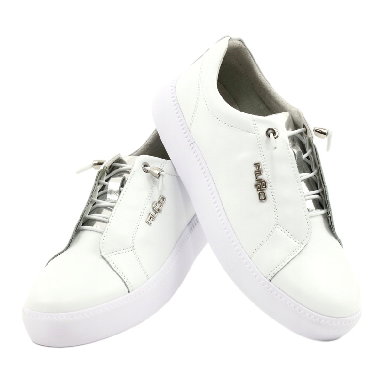 Filippo Sneakers in pelle alla moda DP2041/21 WH bianca d'argento 3