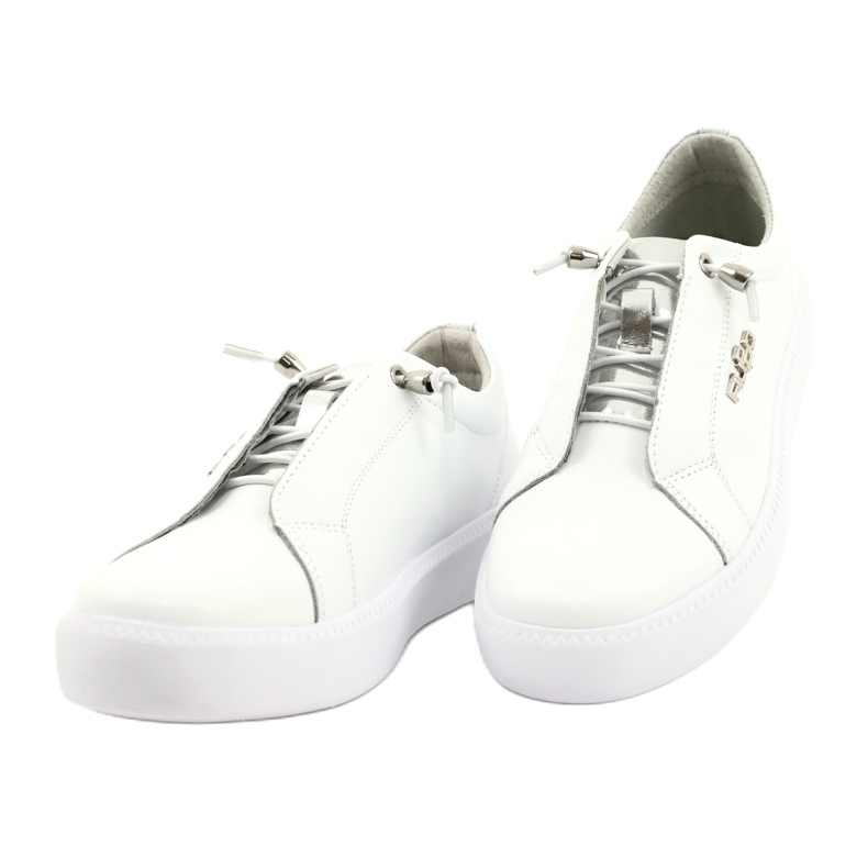 Filippo Sneakers in pelle alla moda DP2041/21 WH bianco argento 1