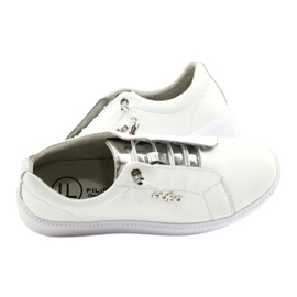Filippo Sneakers in pelle alla moda DP2041/21 WH bianca d'argento 4