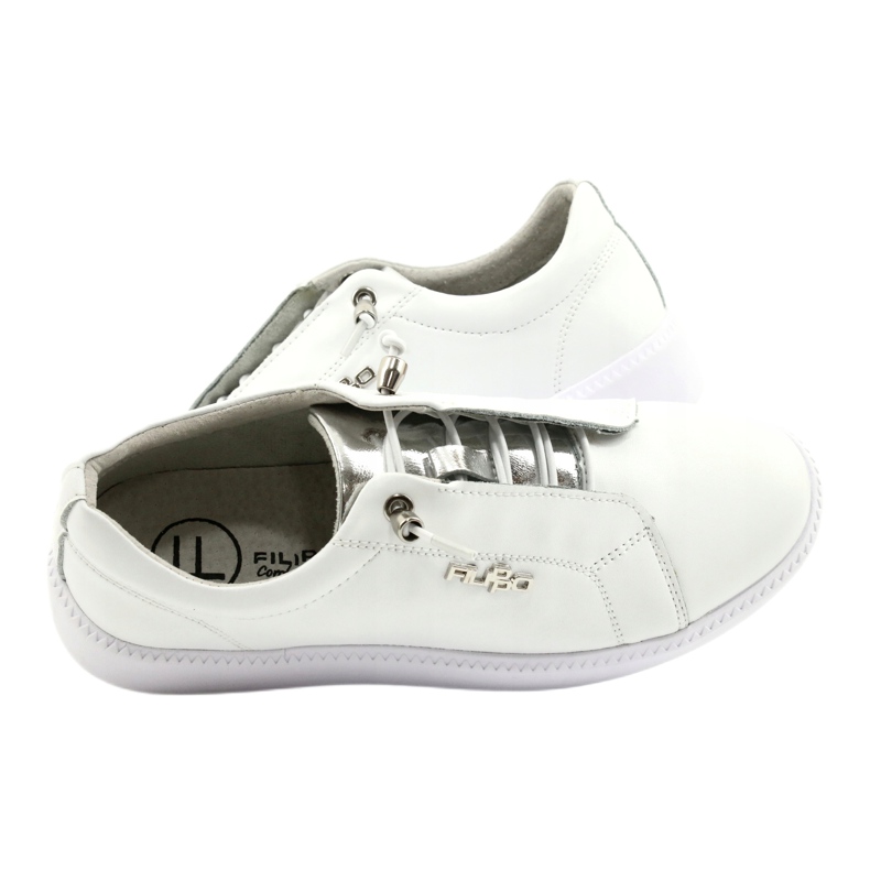 Filippo Sneakers in pelle alla moda DP2041/21 WH bianca d'argento 4
