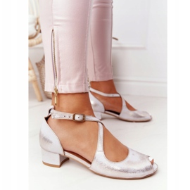 Sandali Tacco Alto Pelle Maciejka 04509-45 Beige-Oro d'oro 1
