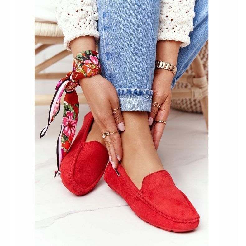 PH1 Mocassini donna in camoscio rosso San Marino 1