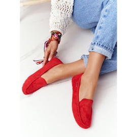 PH1 Mocassini donna in camoscio rosso San Marino 2