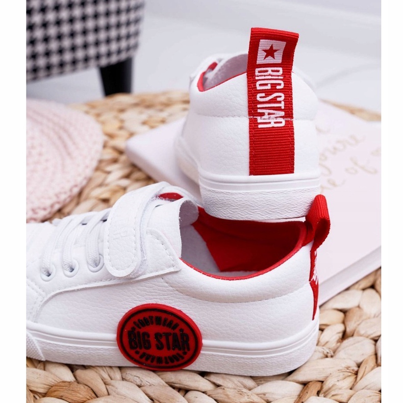 Sneakers Bambini Bambini Big Star Con Velcro Bianco FF374088 bianca rosso 3