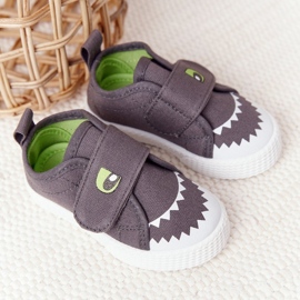 Sneakers Bambini Con Velcro Grey Shark grigio 2