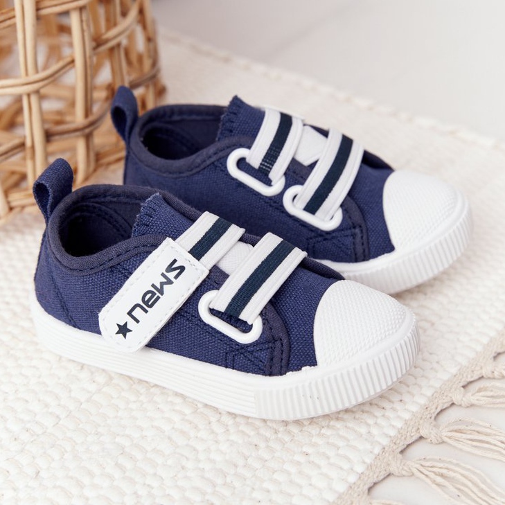 EVE Sneakers Bambini Con Velcro Navy Blue Novità blu navy 2