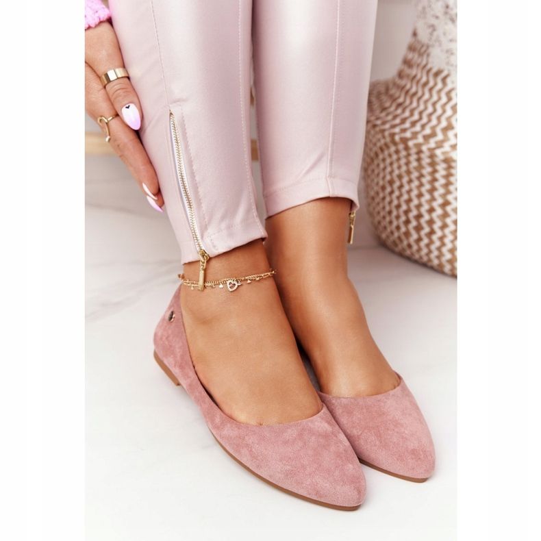 Ballerine in camoscio Sergio Leone BL622 Rosa 2