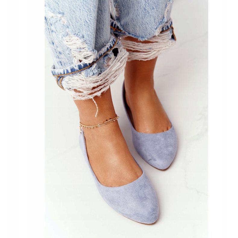 Ballerine in camoscio Sergio Leone BL622 Blu 1