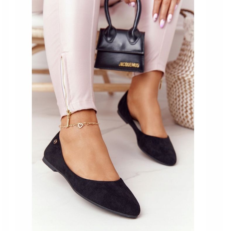 Ballerine in camoscio Sergio Leone BL622 Nero 1