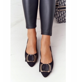 Ballerine In Camoscio Con Fibbia Sergio Leone BL623 ​​​​Nero 2