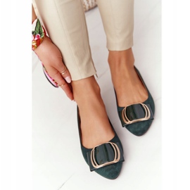 Ballerine in camoscio con fibbia Sergio Leone BL623 ​​​​Green verde 1
