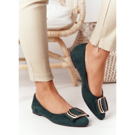Ballerine in camoscio con fibbia Sergio Leone BL623 ​​​​Green verde 2