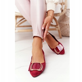 Ballerine In Camoscio Con Fibbia Sergio Leone BL623 ​​​​Borgogna rosso multicolore 2