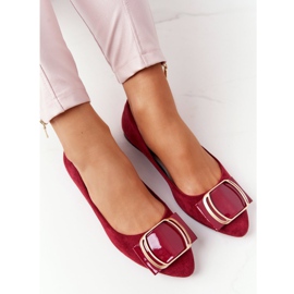 Ballerine In Camoscio Con Fibbia Sergio Leone BL623 ​​​​Borgogna rosso multicolore 1