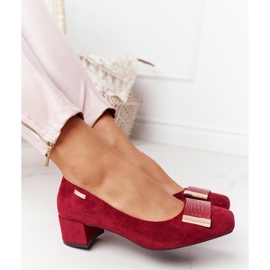Décolleté in camoscio con tacco Sergio Leone PB142 Borgogna rosso multicolore 2