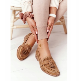 Mocassini traforati Sergio Leone MK735 Camel marrone multicolore 2