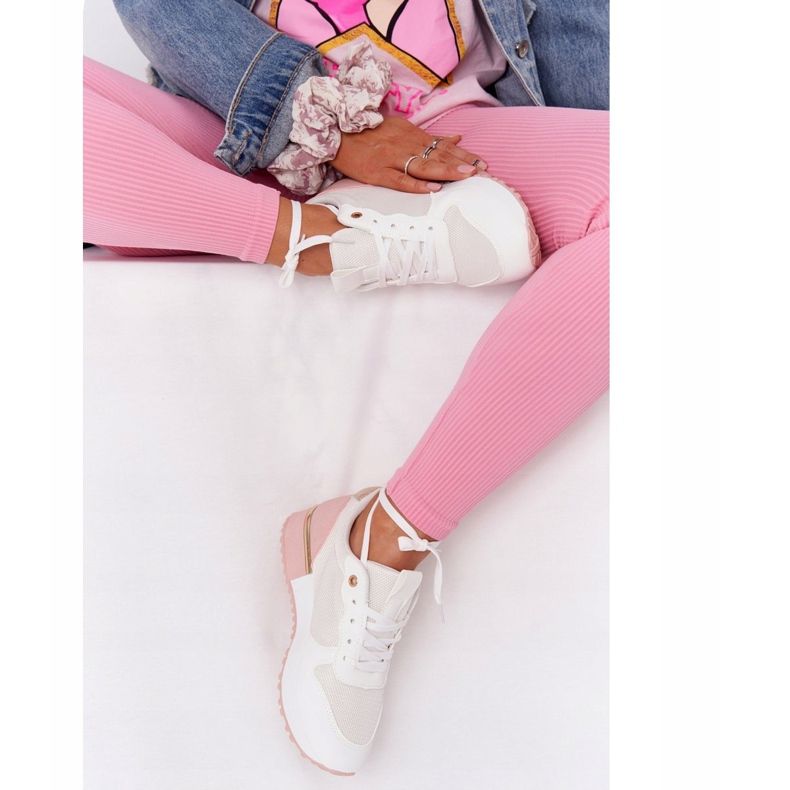 Scarpe sportive da donna Sneakers Bianco e Rosa Maddie 2
