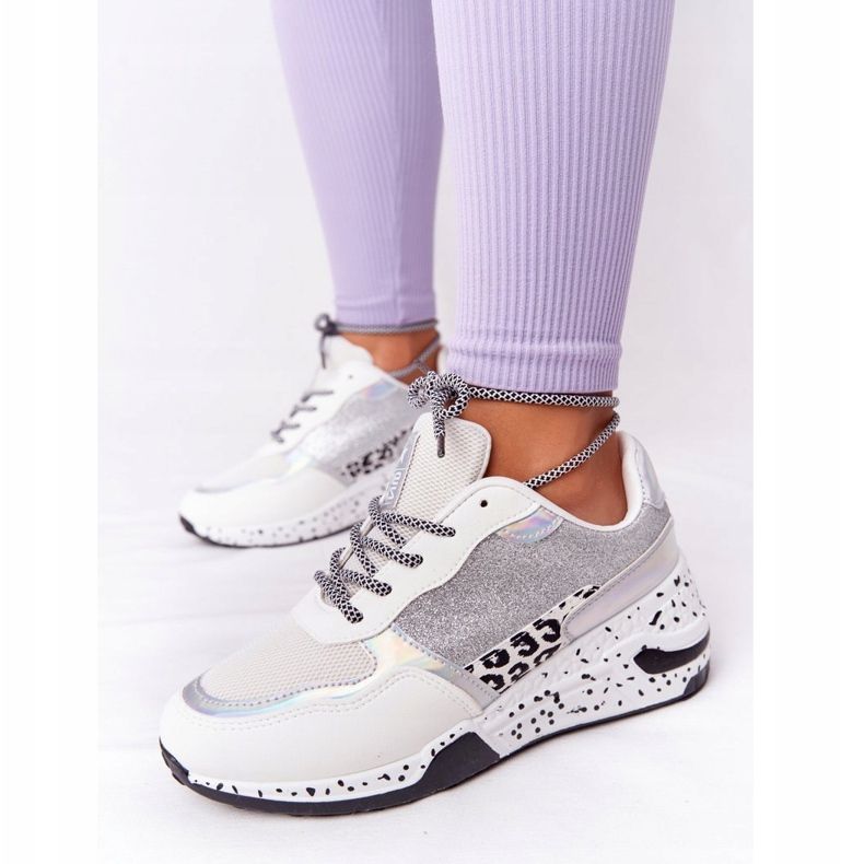 NEWS Sneakers Da Donna Con Zeppa Bianche Con Broccato Avery bianca 1
