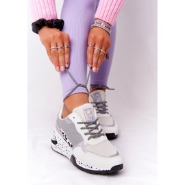NEWS Sneakers Da Donna Con Zeppa Bianche Con Broccato Avery bianco 2