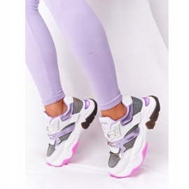 Scarpe sportive su suole larghe GOE HH2N4038 Bianco-Viola 2