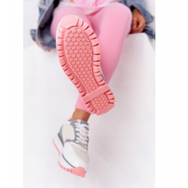 Scarpe sportive in pelle sulla piattaforma GOE HH2N4008 Bianco bianca multicolore 1