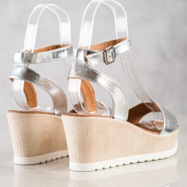 Seastar Sandali con zeppa classici argento 1