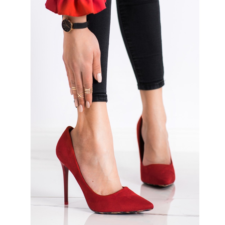 Diamantique Tacchi sexy in pelle scamosciata rosso 2