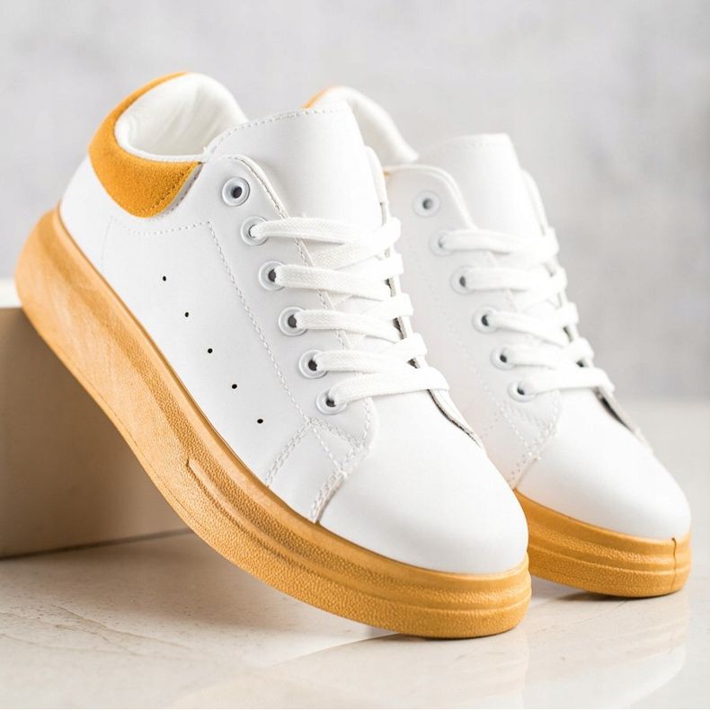 SHELOVET Sneakers Sulla Piattaforma Gialla bianco giallo 2