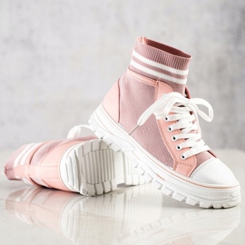 SHELOVET Scarpe da ginnastica slip-on alla moda rosa 2