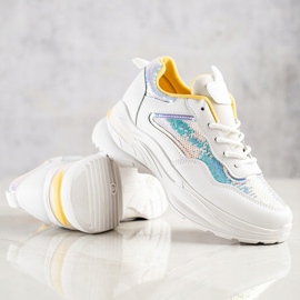 SHELOVET Sneakers Con Paillettes bianca 1