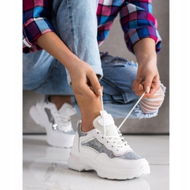 SHELOVET Sneakers Con Paillettes bianca 2