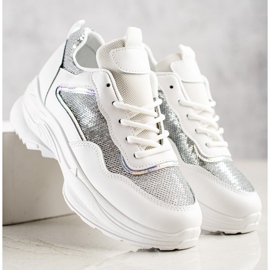 SHELOVET Sneakers Con Paillettes bianco 1