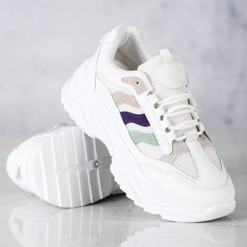 SHELOVET Sneakers Con Righe Colorate bianca 1