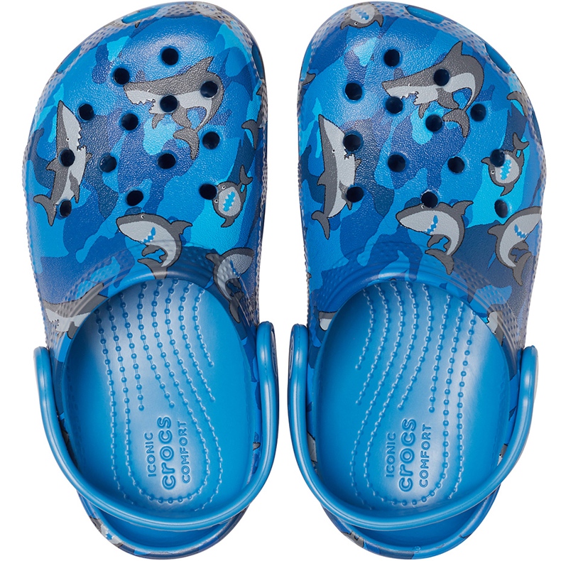 Crocs kids Classic Shark Zoccolo blu 206147 4KI 1