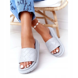 Pantofole da donna sulla piattaforma Big Star HH274688 grigia grigio 2