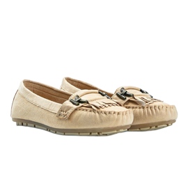 Mocassini in ecopelle scamosciata beige di Maia 1