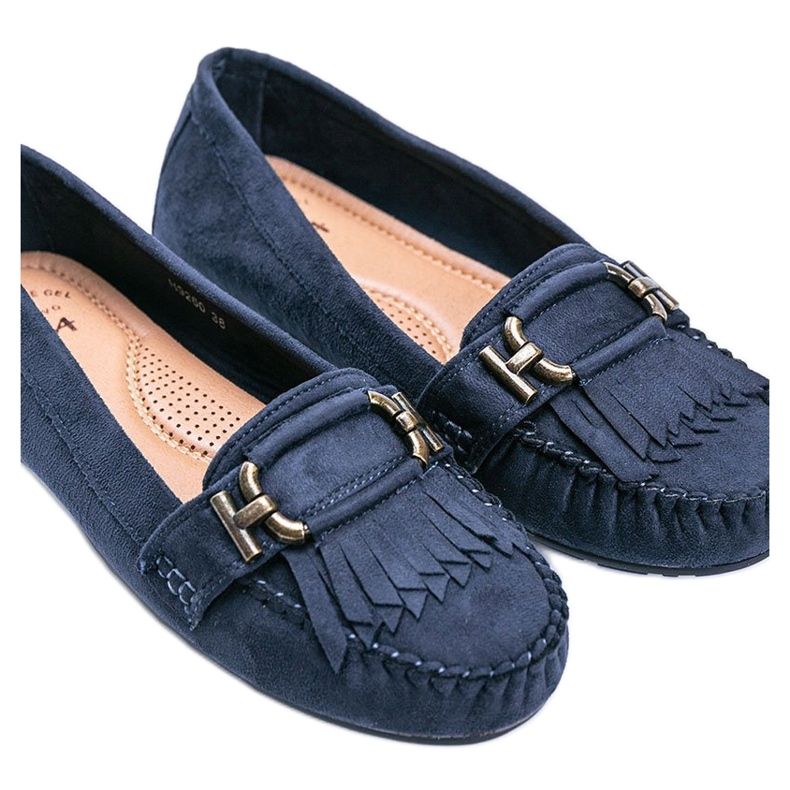 Mocassini in ecopelle scamosciata blu navy di Maia 1