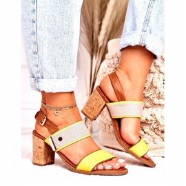 Jezzi Sandali femminili sul Cork Post Yellow 20SD35-1826 beige 2