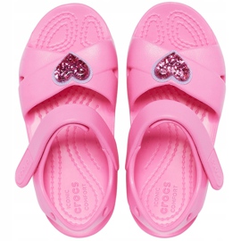 Sandali per bambini Crocs Classic Cross Strap Charm rosa 206947 669 1