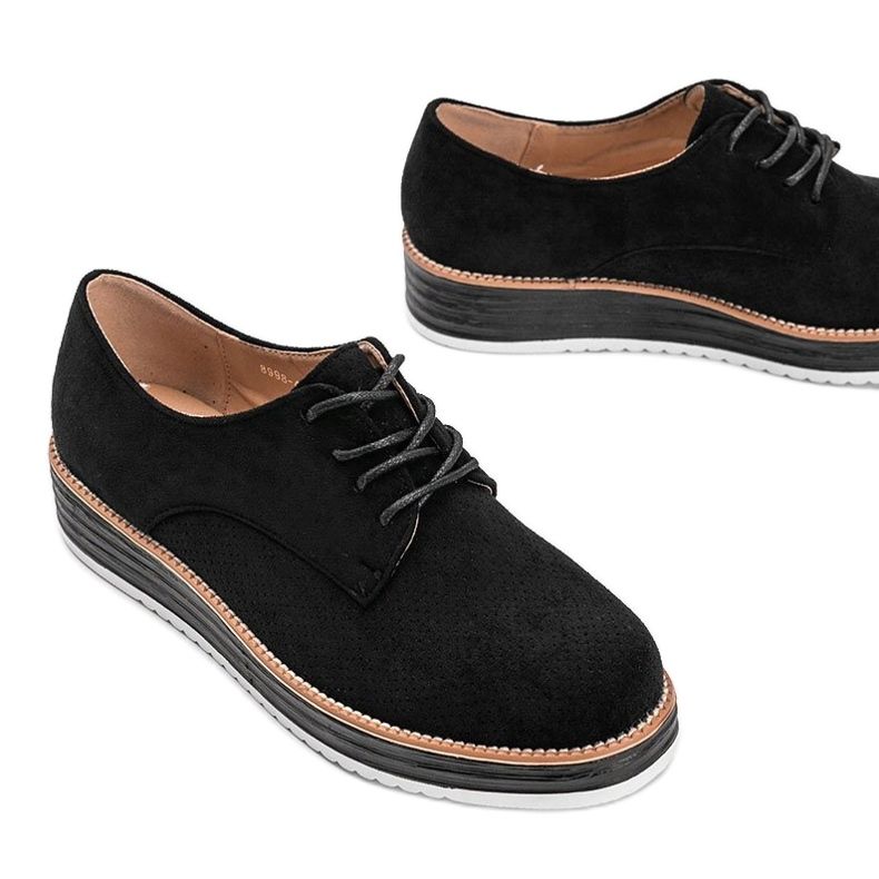Scarpe in camoscio nero su suola alta Elyssa 1