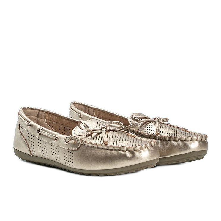 Mocassino traforato in ecopelle Golden Esther d'oro 1